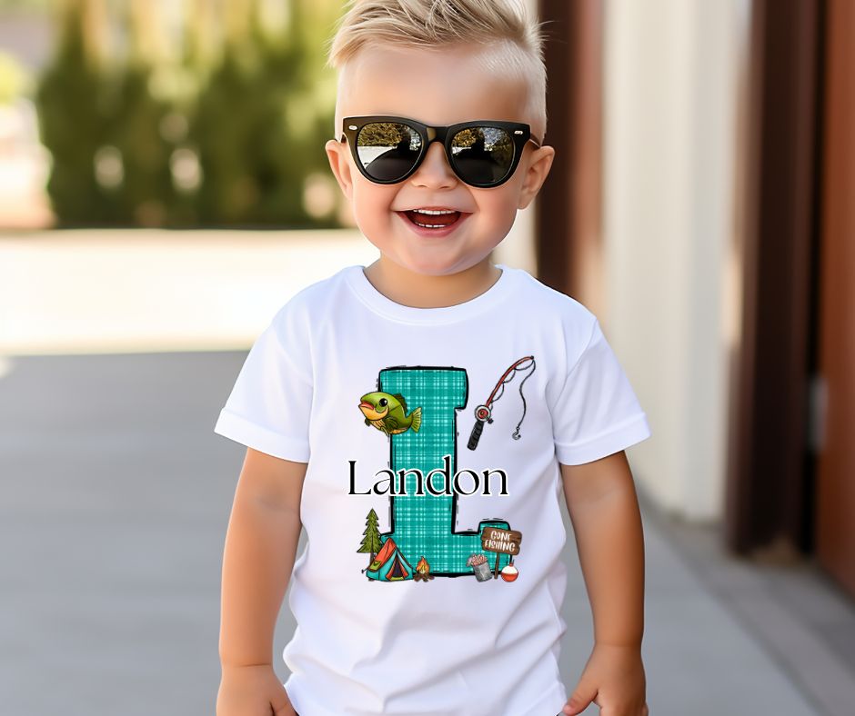 Fishing Letter Personalized Tee