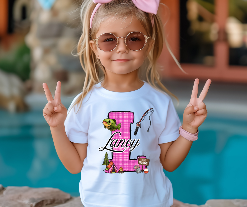 Fishing Letter Personalized Tee