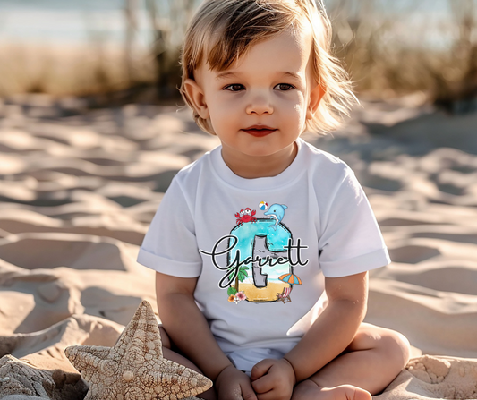 Beach Letters Personalized Tee