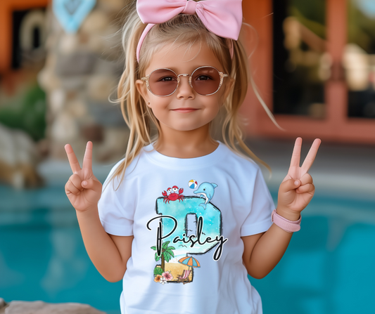 Beach Letters Personalized Tee