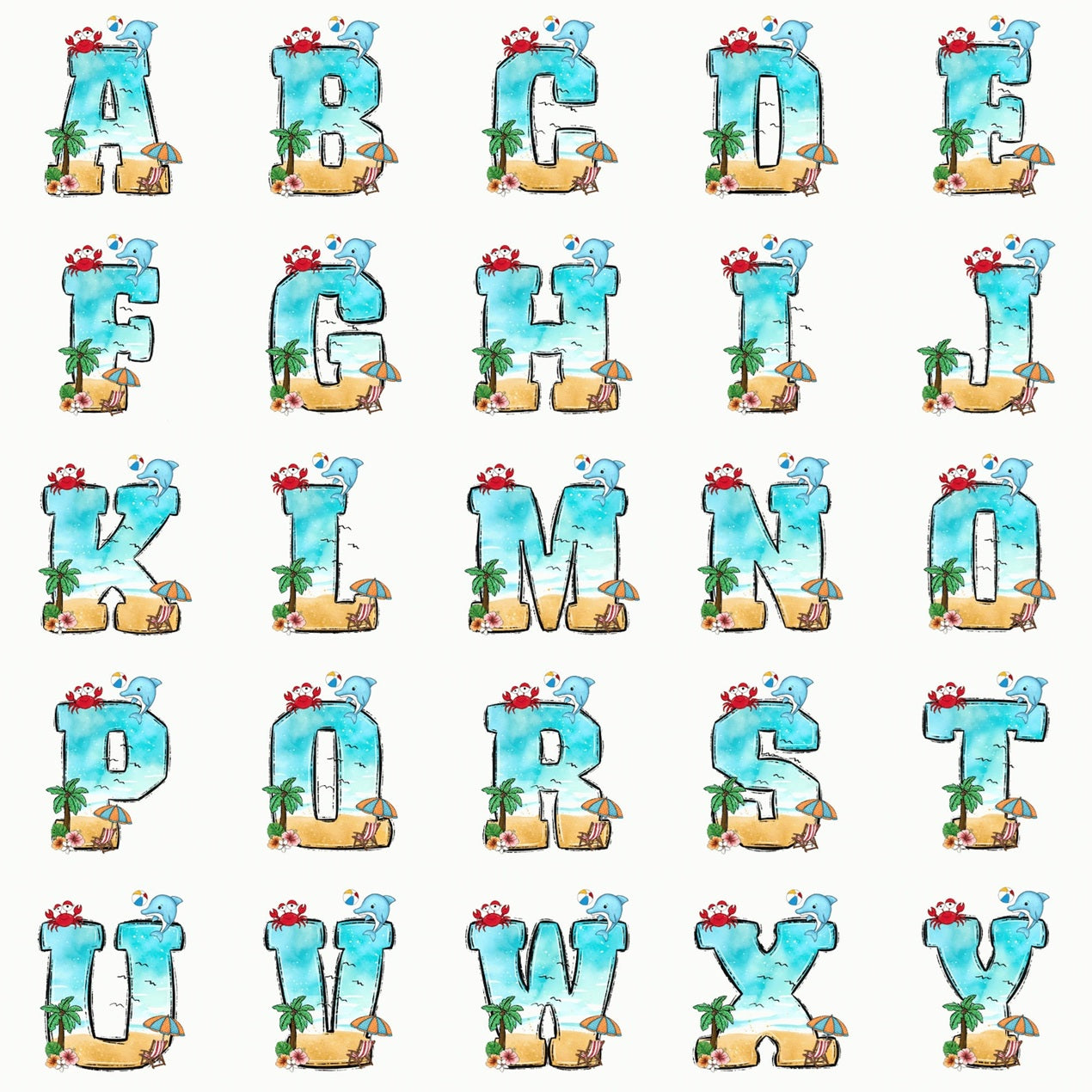 Beach Letters Personalized Tee