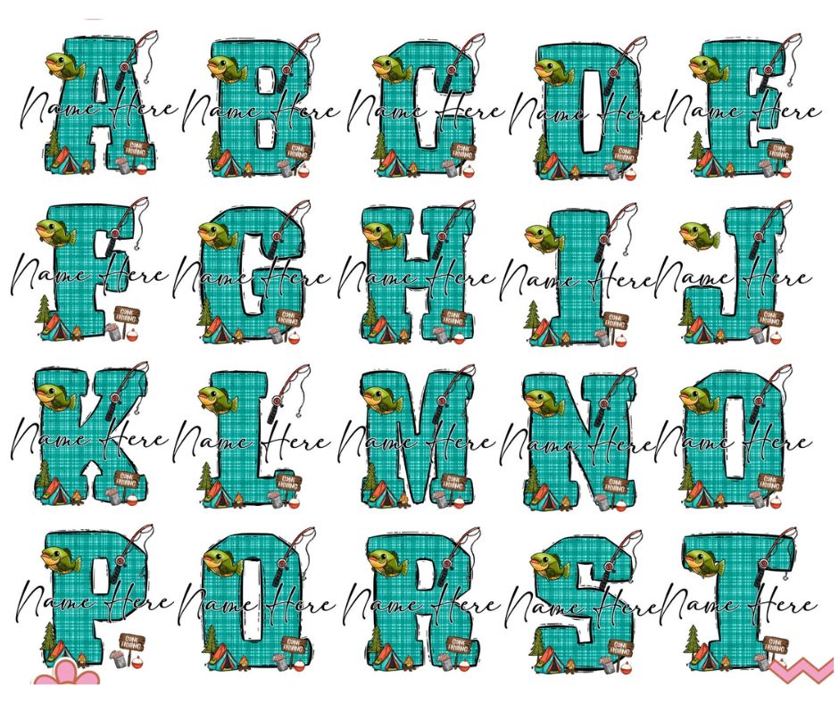 Fishing Letter Personalized Tee